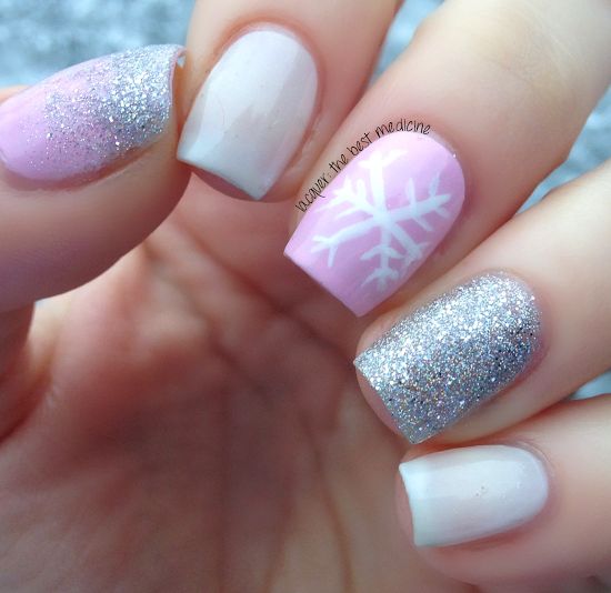 Delicate Snowflake Manicure