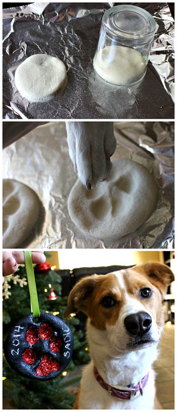 Dough Puppy Paw Print Ornament