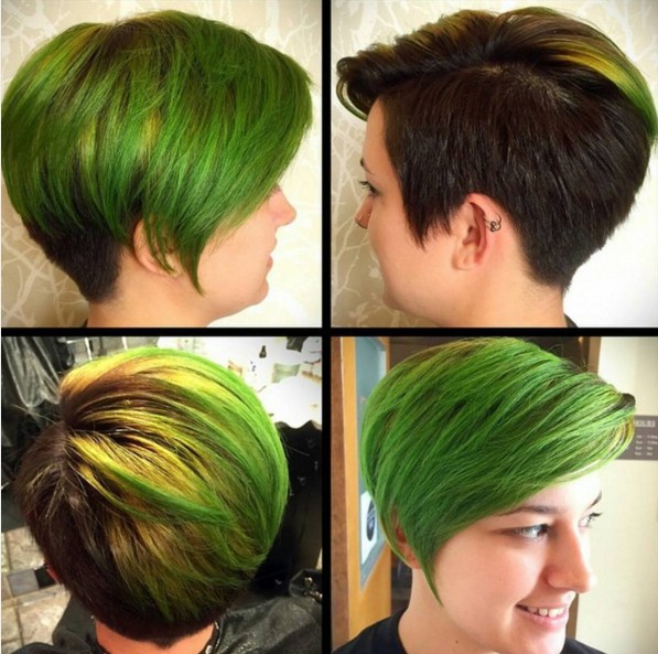 Edgy Colored Short Hairstyle
