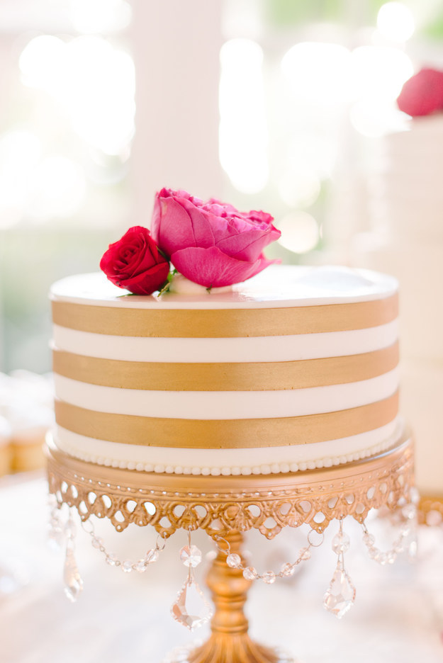 Golden and White Cake