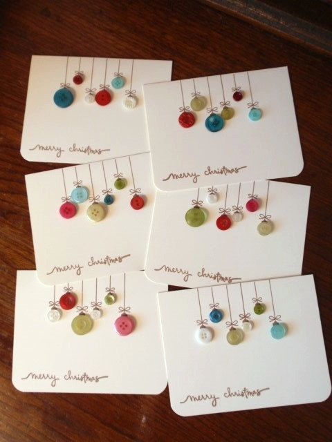 Homemade Button Christmas Cards