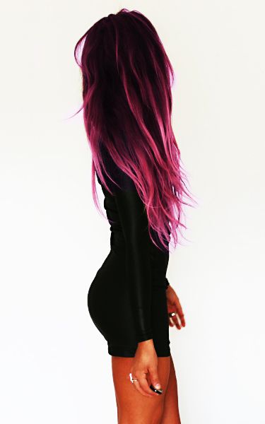 Long Purple Ombre Hair