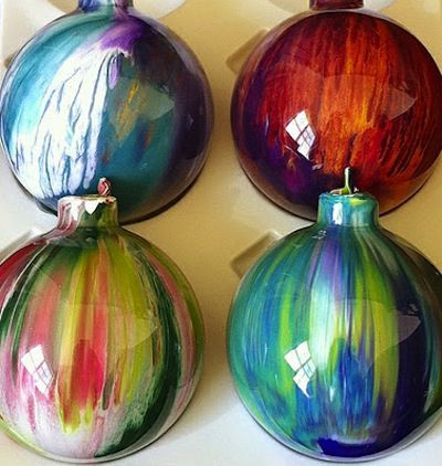 Melted Crayon Christmas Ornaments