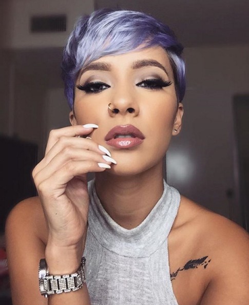 Short Pixie Hairstyle for Purple Hair