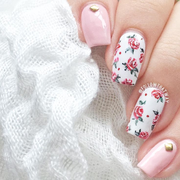 Rose Floral Nails