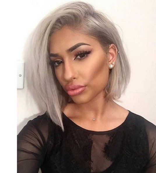 Medium Bob Hairstyle for Silver Grey Hair