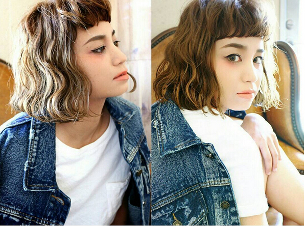 Short Curly Bob for Asian Girls