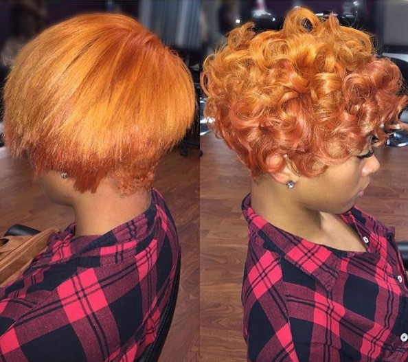 Short Curly Hairdo for Orange Hair