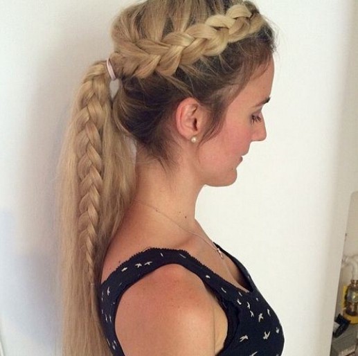 Side French Braid Ponytail