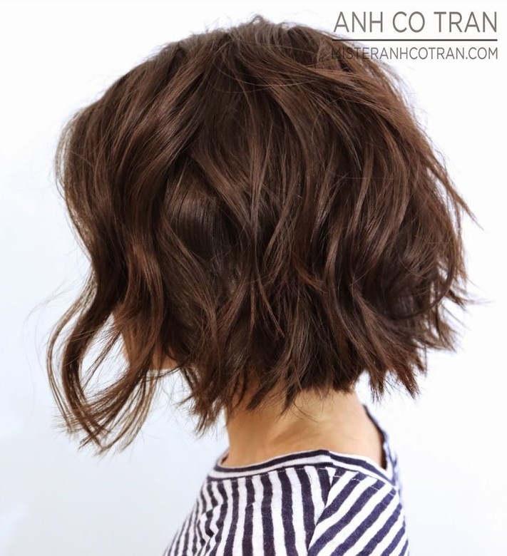 Side View of Short Wavy Bob haircut