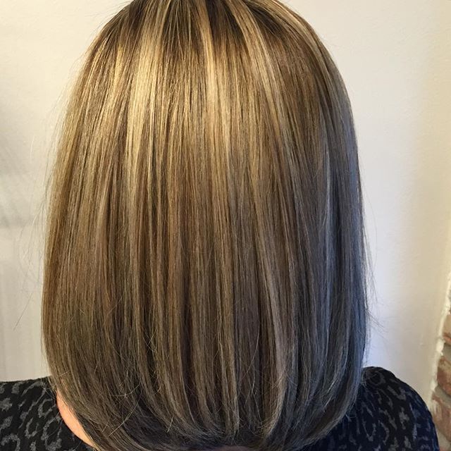 Textured straight bob hairstyle