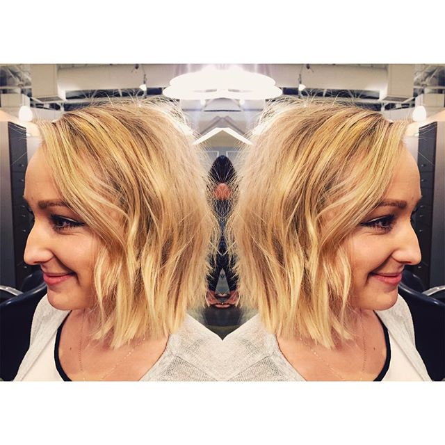 Tousled blonde bob hairstyle for women