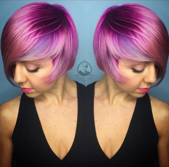 Trendy Short Purple Hairstyle