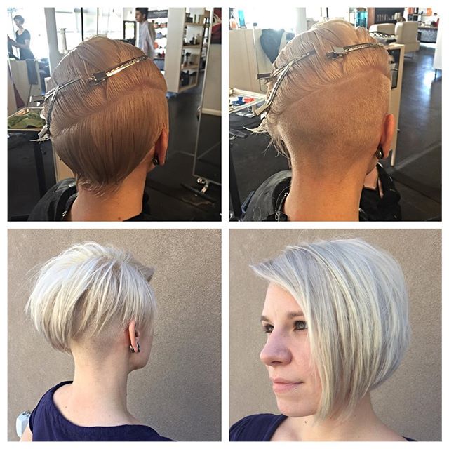 Trendy asymmetrical bob hairstyle for thin hair