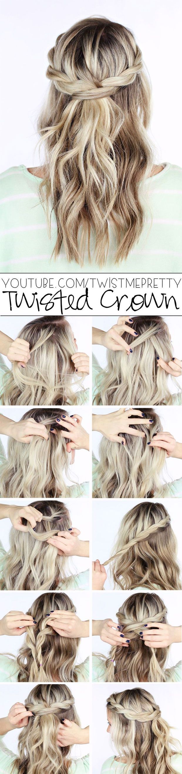 Twisted Crown Hairstyle Tutorial
