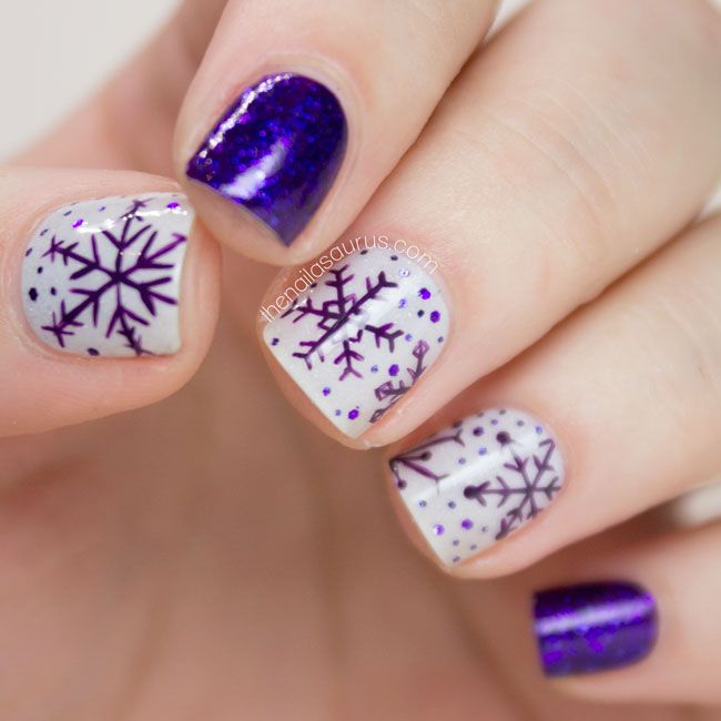 White and Purple Nails