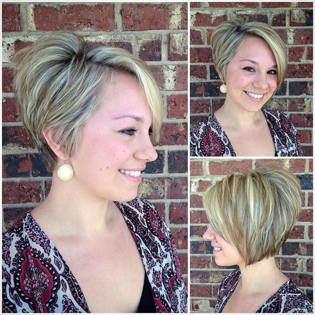 layered short asymmetrical bob haircut for women