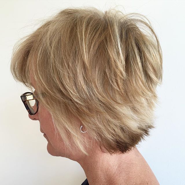 layered short pixie cut for older women over 60