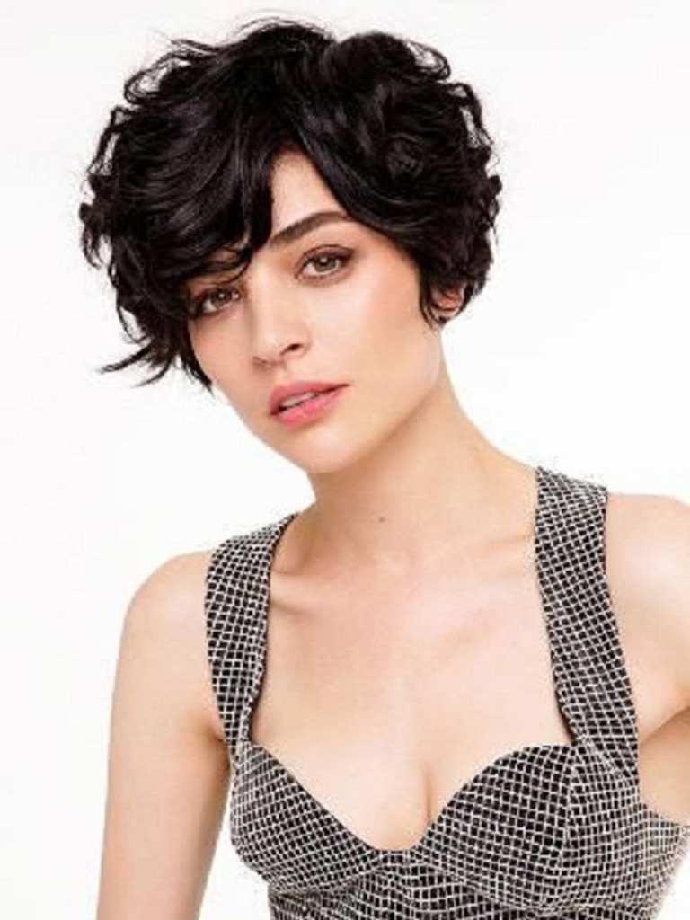 short black curly pixie cut