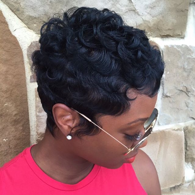 short curly pixie cut for black women