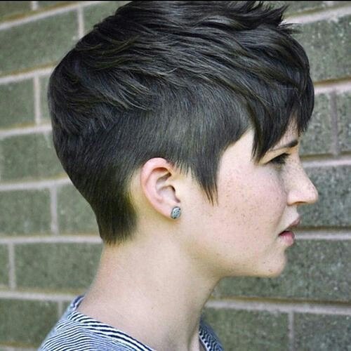side view of pixie cut