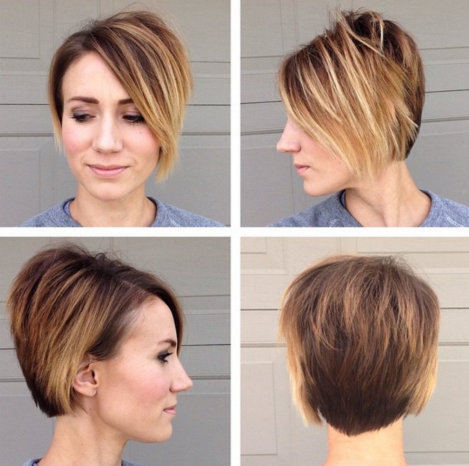 simple easy long ombre pixie cut