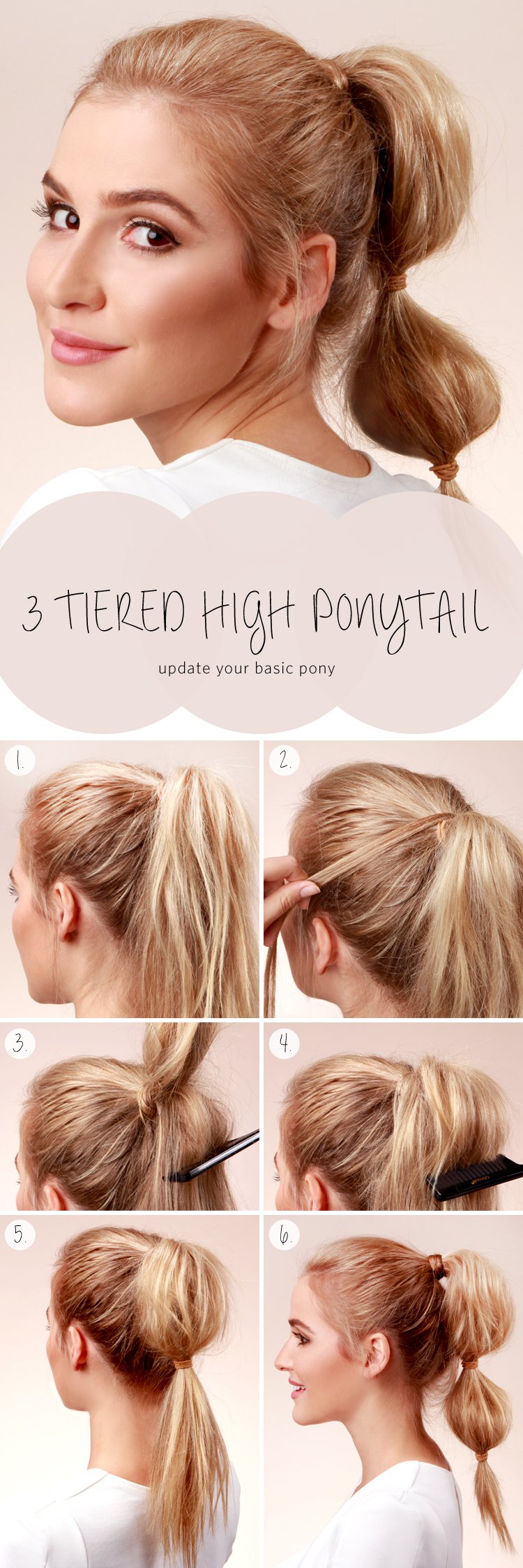 3-Tiered High Ponytail