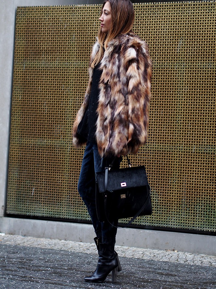 Animal Print Faux Fur Coat