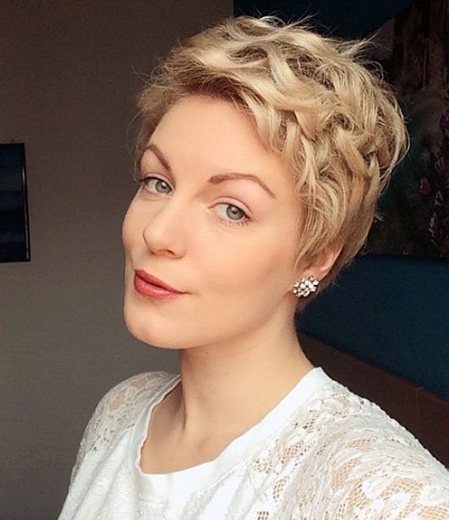 Blond Curly Pixie Hairstyle