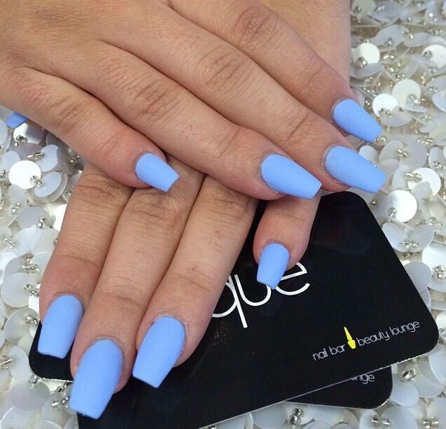 Blue Matte Nails