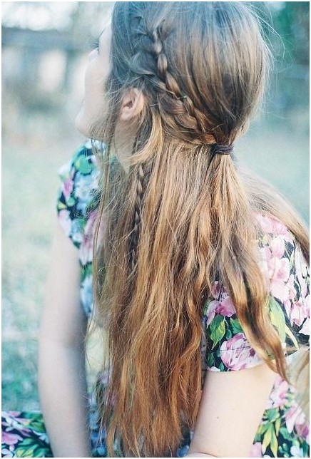 Boho-Chic Half Up Braid Hairstyle