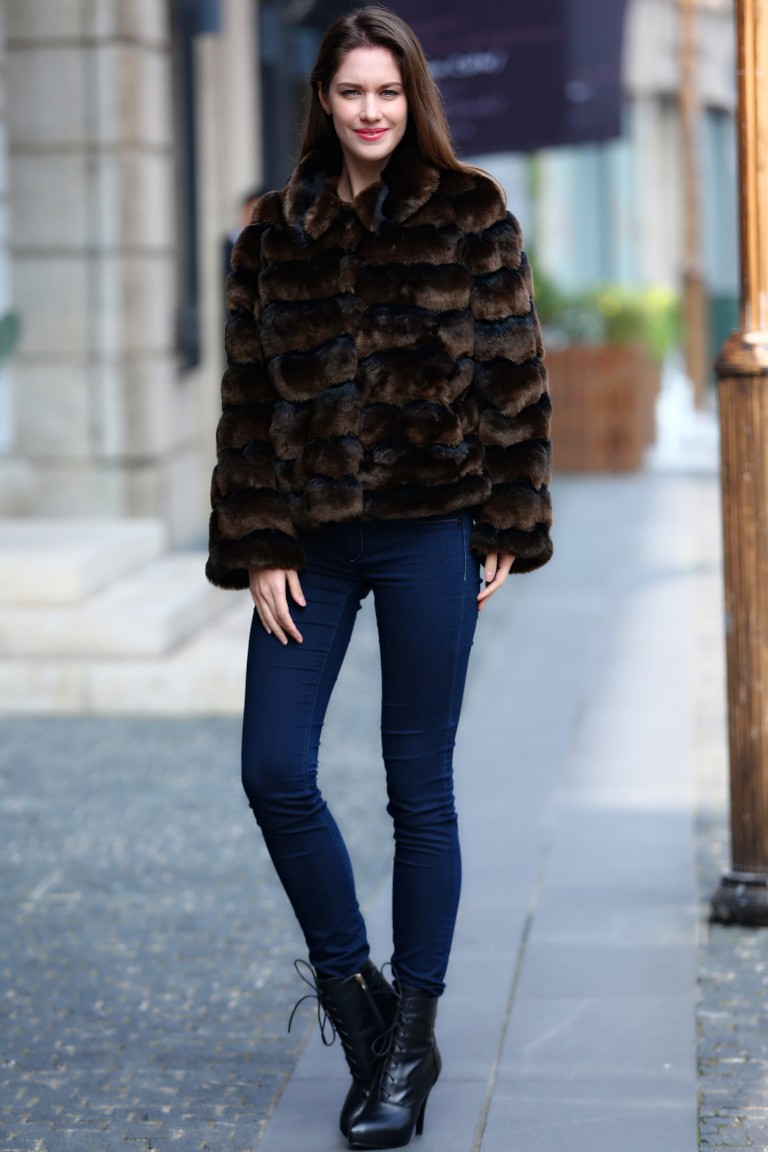 Dark Brown Faux Fur Coat