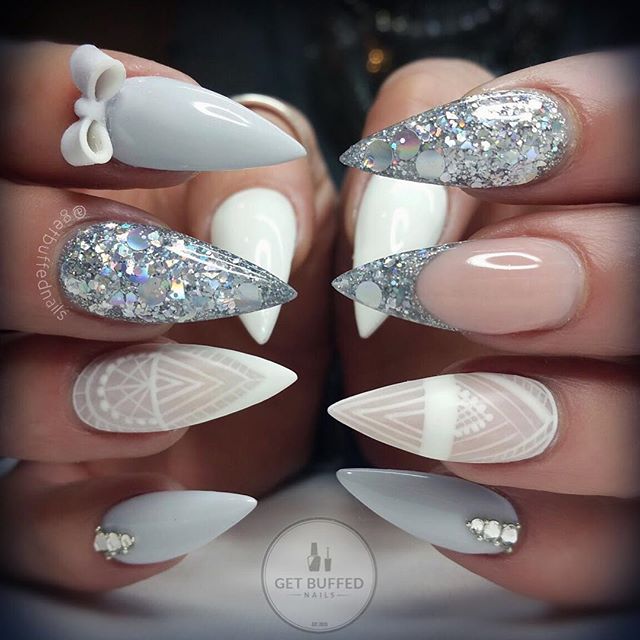 Embellished Wedding Nail Design
