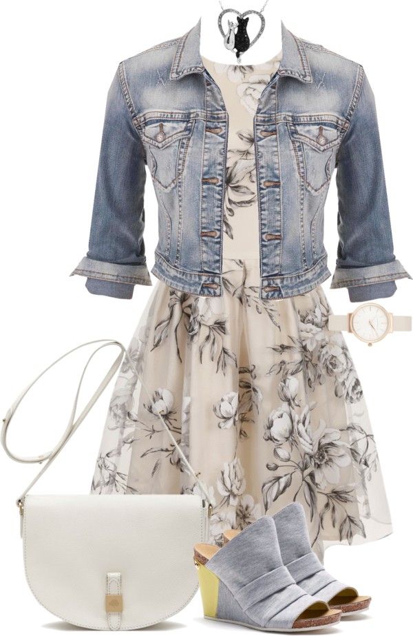 Floral Dress and Denim Jacket