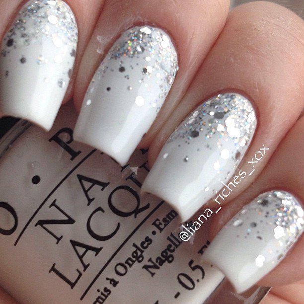 Glitter Wedding Nail Design