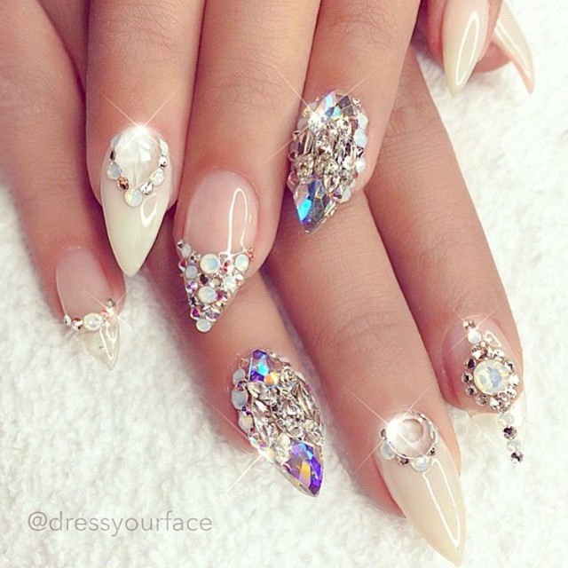 Glitter Wedding Nail Design