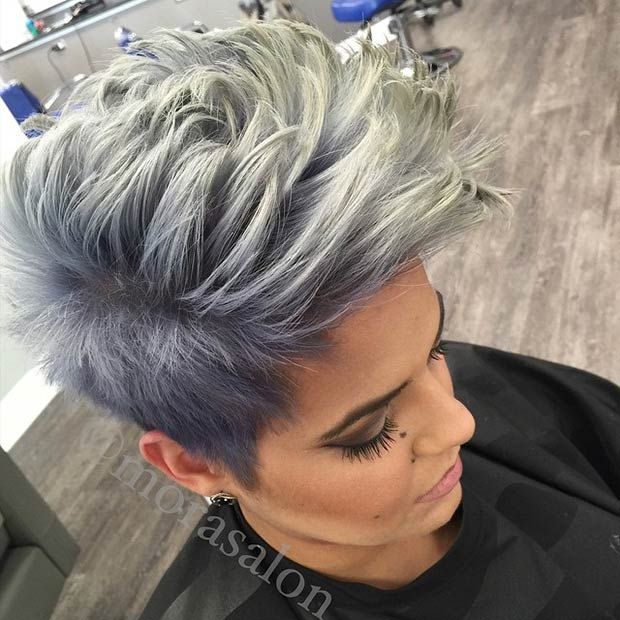 Grey Faux Hawk Hairstyle