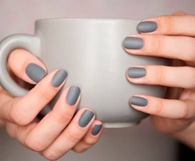 Grey Matte Nails