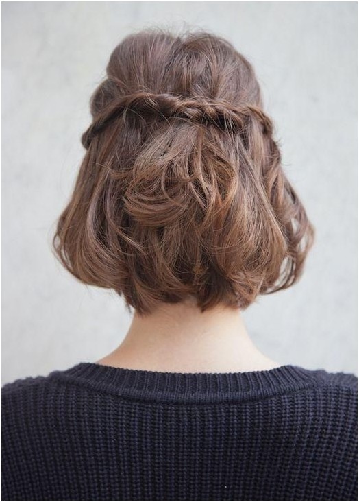 Half Up Braid Hairstyle for Medium Hair