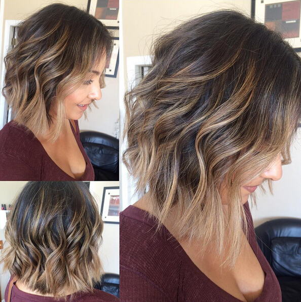 Ombre Wavy Bob Hairstyle