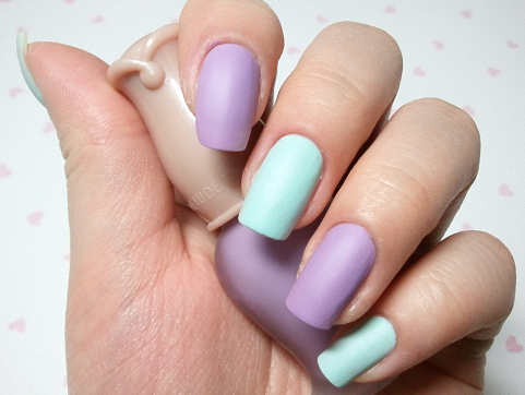 Purple and Serenity Nail Design