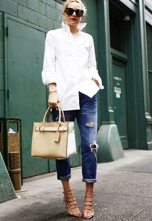 Ripped Jeans and Cage Heels