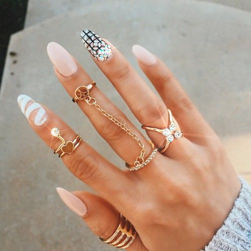 Rose Quartz Nail Design