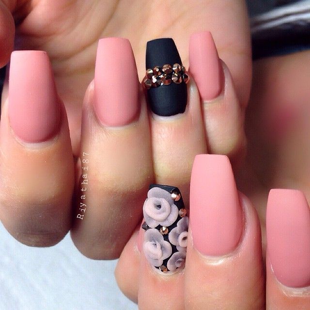 Rose Quartz Matte Nails