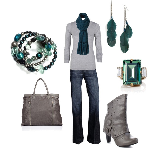 Teal and Grey Outfit