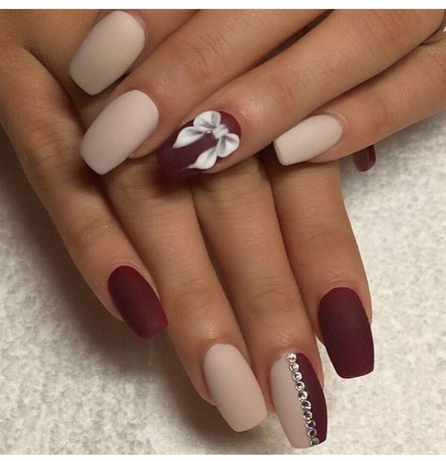 Two-Tone Matte Nails