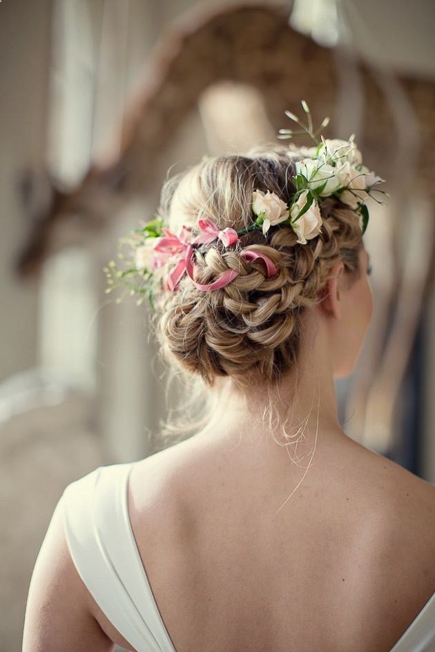 Wedding Updo Hairstyle with Flowers