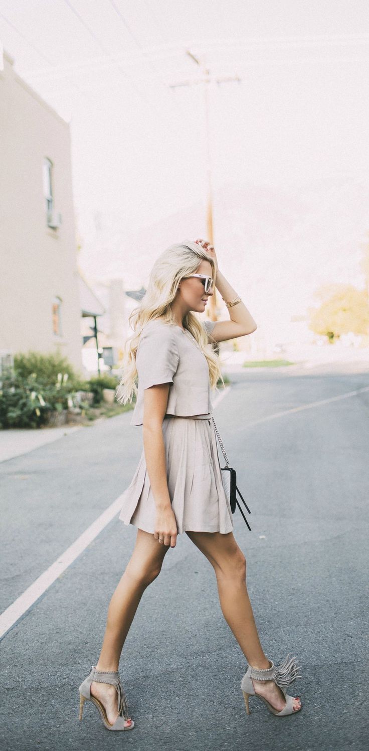 Work Outfit and Fringe Sandals