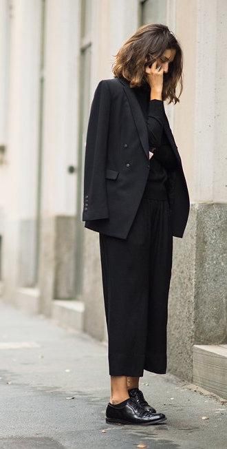 Black Blazer and Culottes