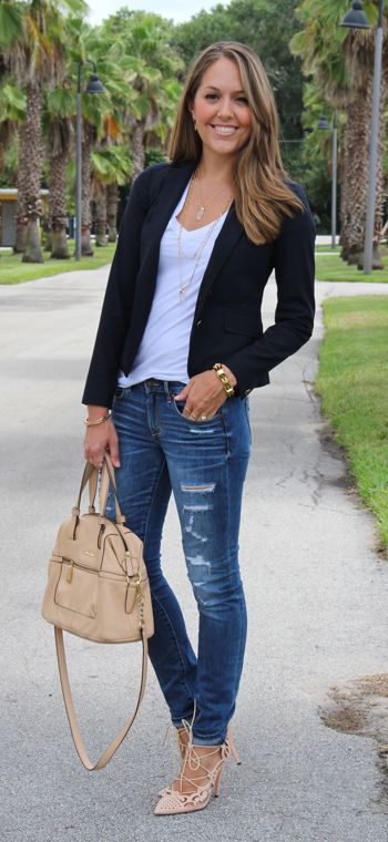 Black Blazer and Jeans